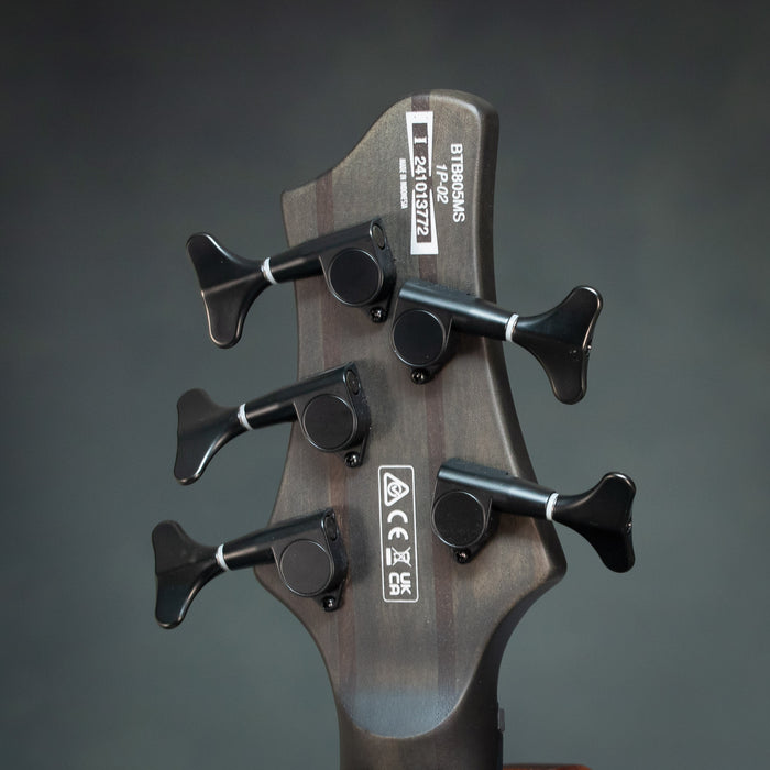 Ibanez BTB805MS TGF 5 String Bass Guitar w/Case - Transparent Gray Flat - Preowned