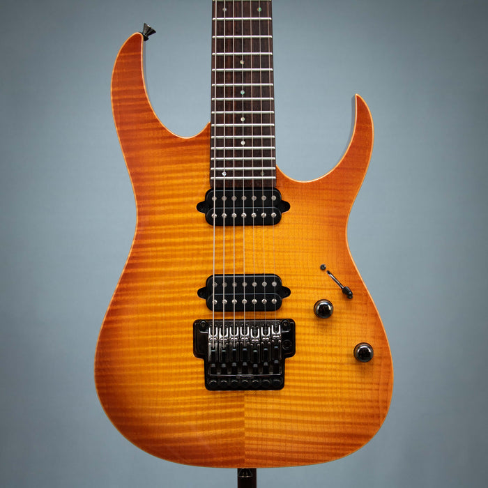 Ibanez J Custom RG8127 7 String Electric Guitar w/Case - Violin Burst - Preowned