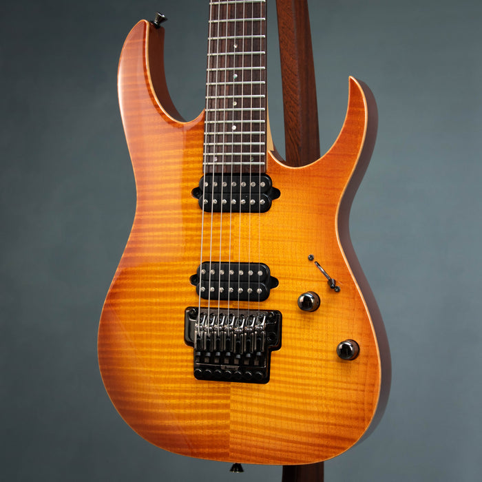 Ibanez J Custom RG8127 7 String Electric Guitar w/Case - Violin Burst - Preowned