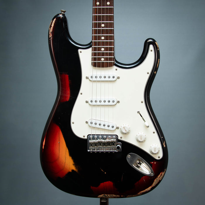 Iconic Solana Vintage Electric Guitar w/Case - Black over Sunburst - Preowned