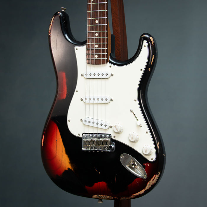 Iconic Solana Vintage Electric Guitar w/Case - Black over Sunburst - Preowned