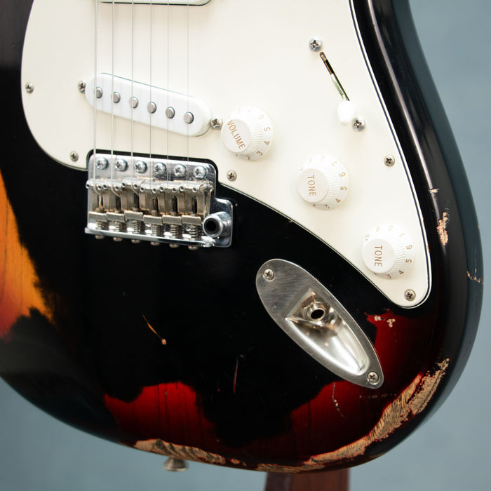 Iconic Solana Vintage Electric Guitar w/Case - Black over Sunburst - Preowned