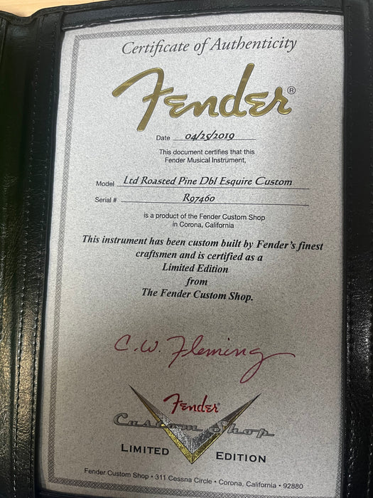 Fender Custom Shop Double Esquire Custom Thinline Journeyman Relic w/Case - Faded Aged Lake Placid Blue - Preowned