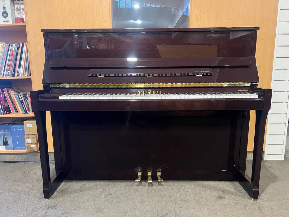 Schimmel I 115 Tradition Preowned Upright Piano - Polished Mahogany