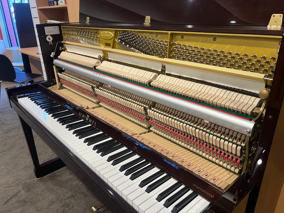 Schimmel I 115 Tradition Preowned Upright Piano - Polished Mahogany