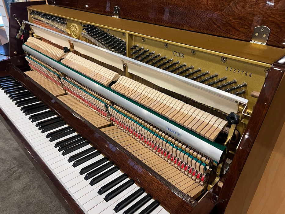 Yamaha C108 108cm Preowned Upright Piano - Polished Walnut