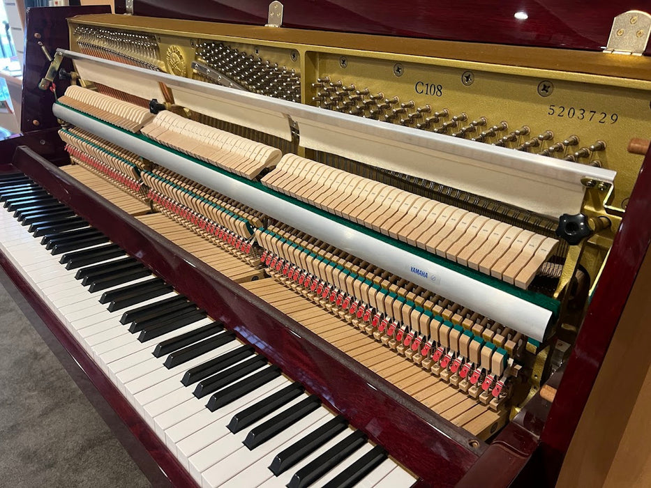 Yamaha C108 108cm Preowned Upright Piano 5203729 - Polished Mahogany