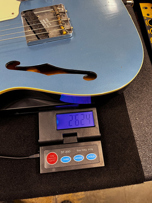 Fender Custom Shop Double Esquire Custom Thinline Journeyman Relic w/Case - Faded Aged Lake Placid Blue - Preowned