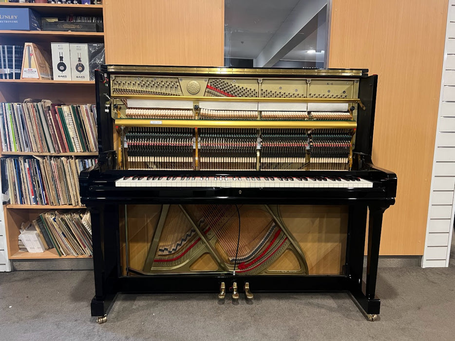 Kawai K6 132cm Preowned Upright Piano 2590215 - Polished Ebony