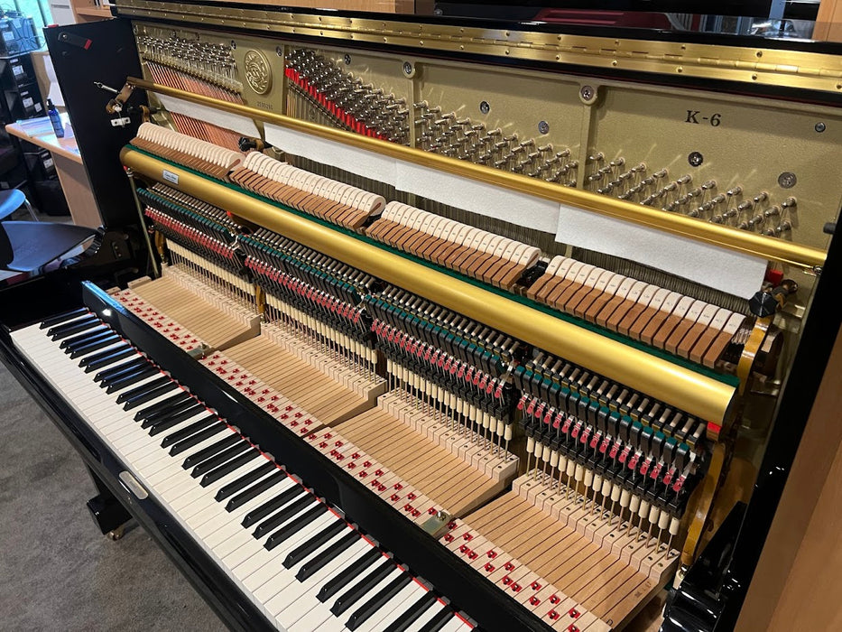 Kawai K6 132cm Preowned Upright Piano 2590260 - Polished Ebony