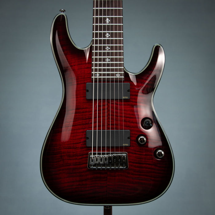 Schecter Damien Elite-8 8 String Electric Guitar - Crimson Red Burst - Preowned