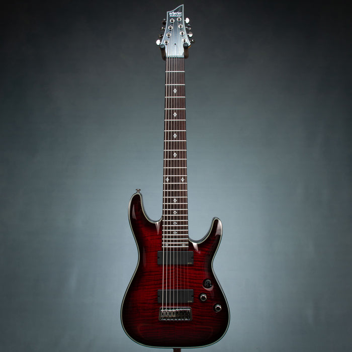 Schecter Damien Elite-8 8 String Electric Guitar - Crimson Red Burst - Preowned