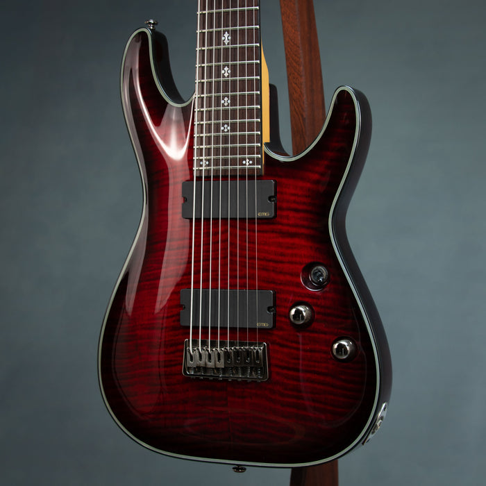 Schecter Damien Elite-8 8 String Electric Guitar - Crimson Red Burst - Preowned