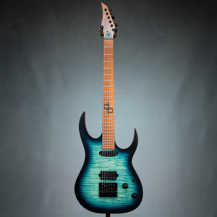 Solar SB1.6FOB Evertune - Flame Ocean Blue Burst Matte - Preowned