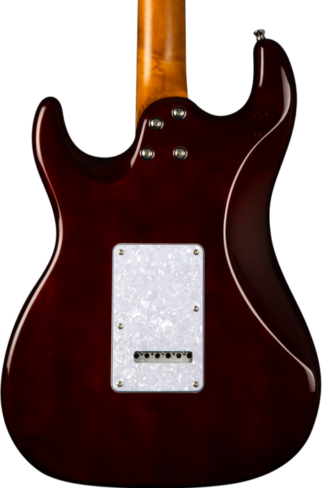 JET JS-450Q-TB-R Quilted Top Rosewood HSS Electric Guitar - Transparent Brown