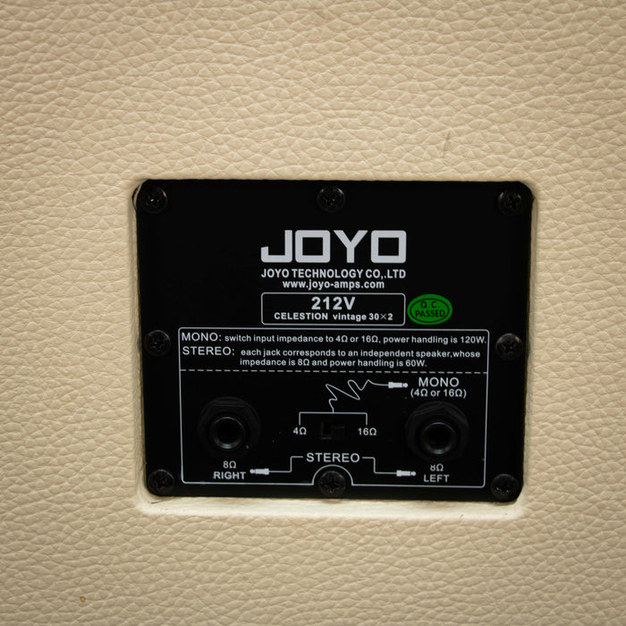 JOYO 212V 2x12 Inch Celestion V30 Speaker Cabinet - Cream - Preowned