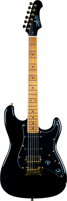 JET JS-400-BK-G Gold HSS Electric Guitar - Black