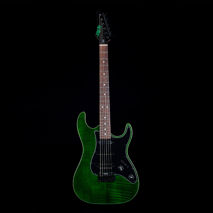 JET JS-450-TGR-R HSS Electric Guitar - Transparent Green