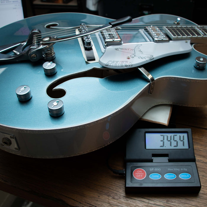 Gretsch G6136T-140 LTD 140th Double Platinum Falcon with String-Thru Bigsby w/Case - Two-Tone Stone Platinum/Pure Platinum - Preowned