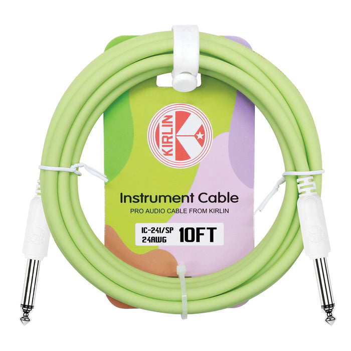 Kirlin KIC241SP-10 Entry 24 Instrument Cable - 10ft - Spring Green