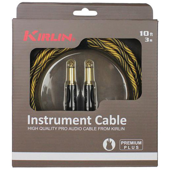 Kirlin IWB201WB 10ft Premium Plus Instrument Cable - Wave Yellow