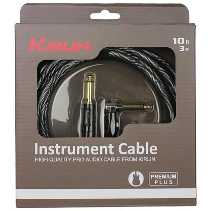 Kirlin IWB202WBW 10ft Premium Plus Instrument Cable Ra - Straight - Wave Black