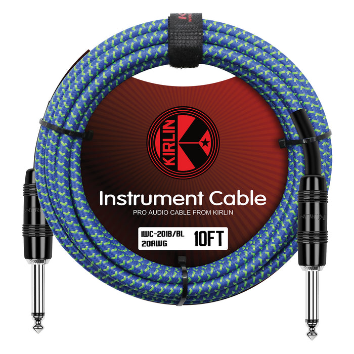 Kirlin KIWC201BL-10 IWC201BL 10ft Entry Woven Instrument Cable - Blue