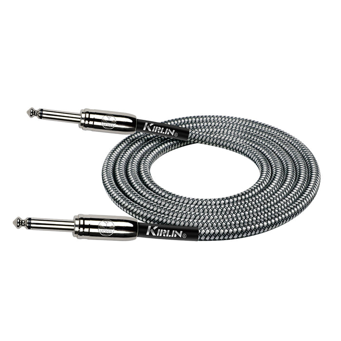 Kirlin IWCC201BK 20ft Entry Woven Instrument Cable With Chrome Ends - Black