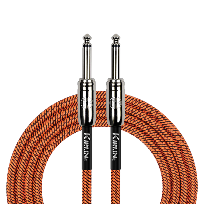Kirlin IWC201OR 10ft Entry Woven Instrument Cable - Orange