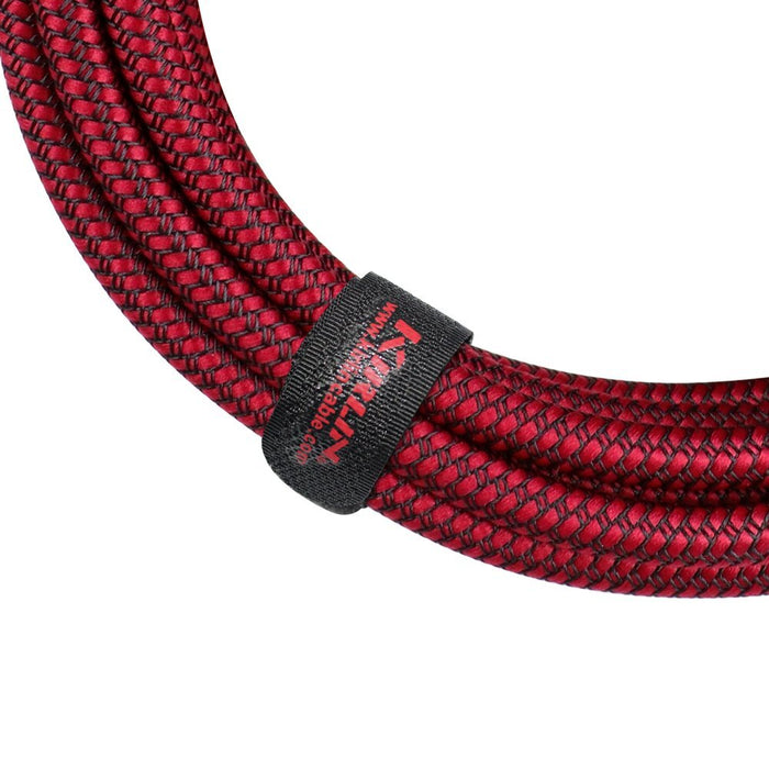 Kirlin IWCC201RD 10ft Entry Woven Instrument Cable With Chrome Ends - Red