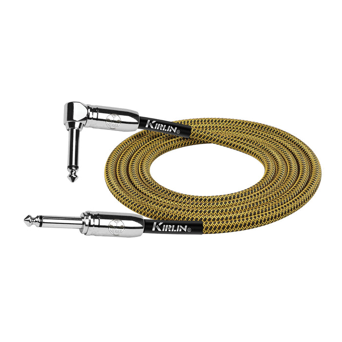 Kirlin KIWCC202BY-20 IWCC202BY 20ft Entry Woven Instrument Cable Ra - Straight With Chrome Ends - Tweed
