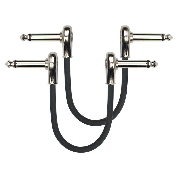 Kirlin 6" Flat Connector Patch Cables 2-PACK - Black