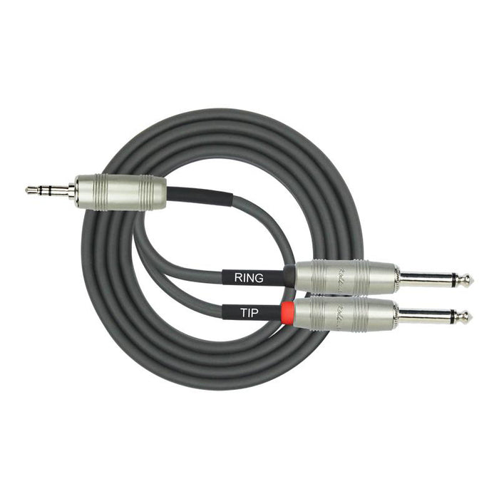 Kirlin KY362-10 Mono Signal 10ft Cable 3.5MM Trs - 2 X 6.5MM