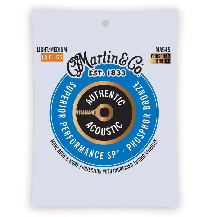 Martin MA545 Authentic SP 92/8 Phosphor Bronze 12.5-55 Acoustic Guitar Strings