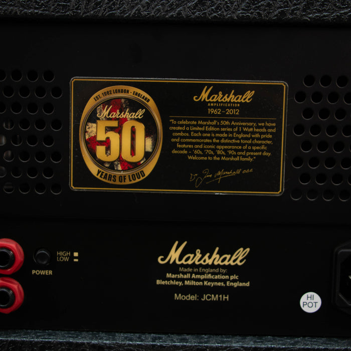 Marshall JCM1H 50th Anniversary Guitar Amplifier Head - Preowned