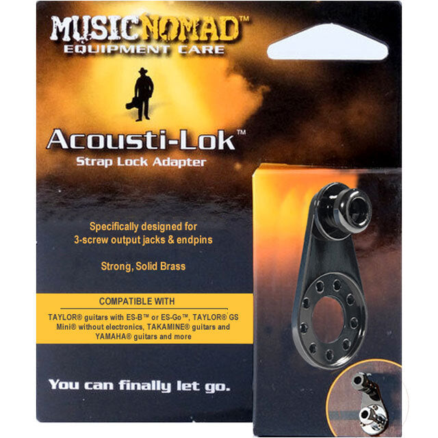 Music Nomad Acousti-Lok Strap Lock Adapter for 3 Screw Output Jacks and End Pins