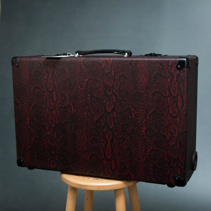Mojotone Stompbox Suitcab Custom Pedal Board w/Case - Red Snake Skin - Preowned