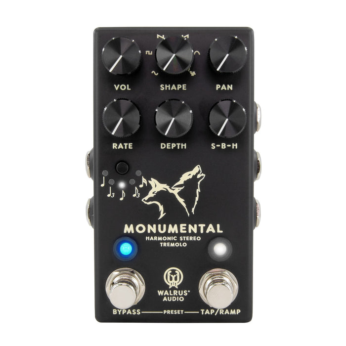 Walrus Monumental Stereo Harmonic Tap Tremolo Pedal - Black