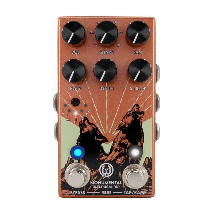 Walrus Monumental Stereo Harmonic Tap Tremolo Pedal - Orange