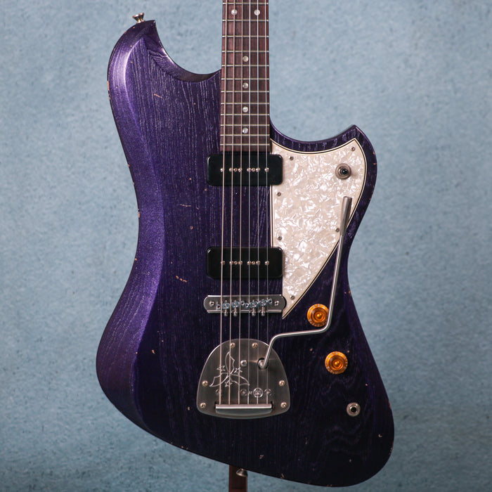 Novo Voltur J Light Distress Electric Guitar - Purple Stranger