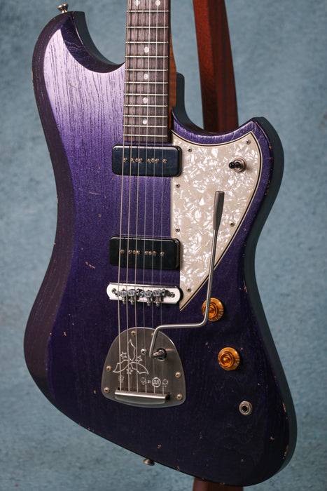 Novo Voltur J Light Distress Electric Guitar - Purple Stranger