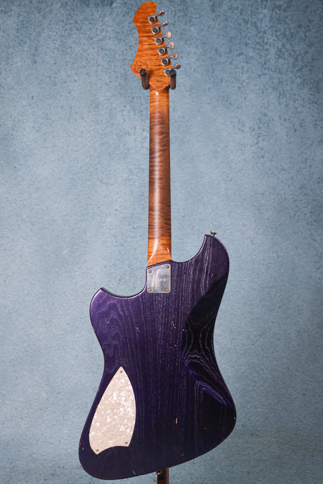 Novo Voltur J Light Distress Electric Guitar - Purple Stranger