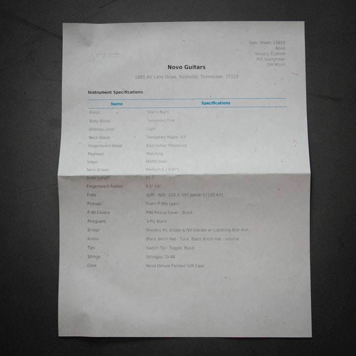 Novo Serus J Light Distress Electric Guitar - Starry Night