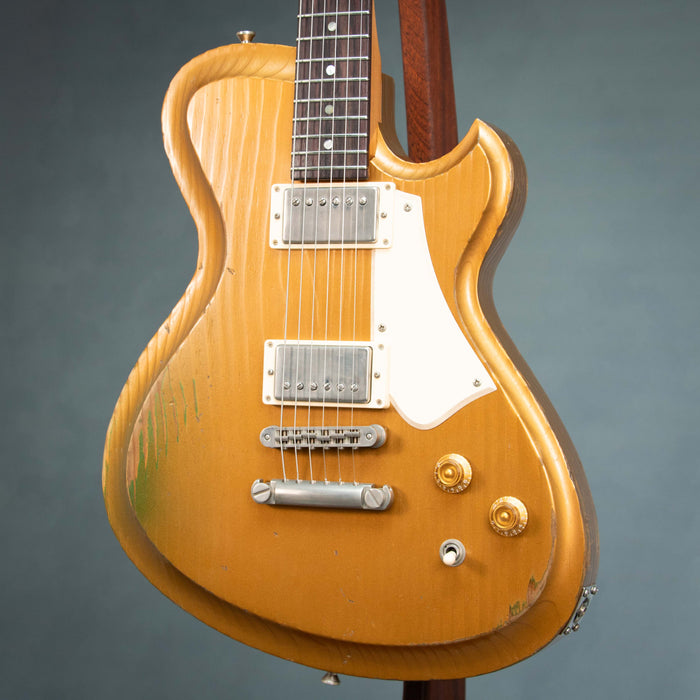 Novo Solus H2 Medium Distress Electric Guitar - Gold Top Gold
