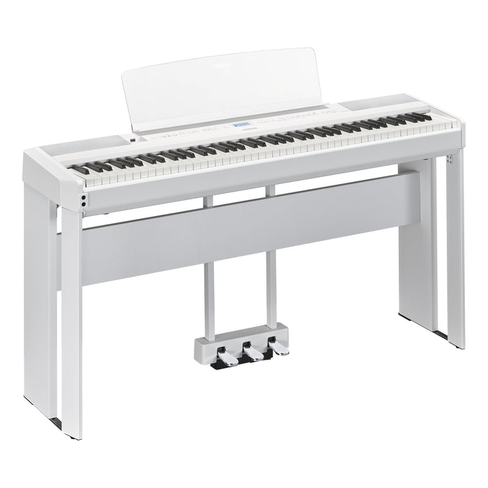 Yamaha P525WH Premium Portable Digital Piano Pack With Stand Pedals and Stool - White