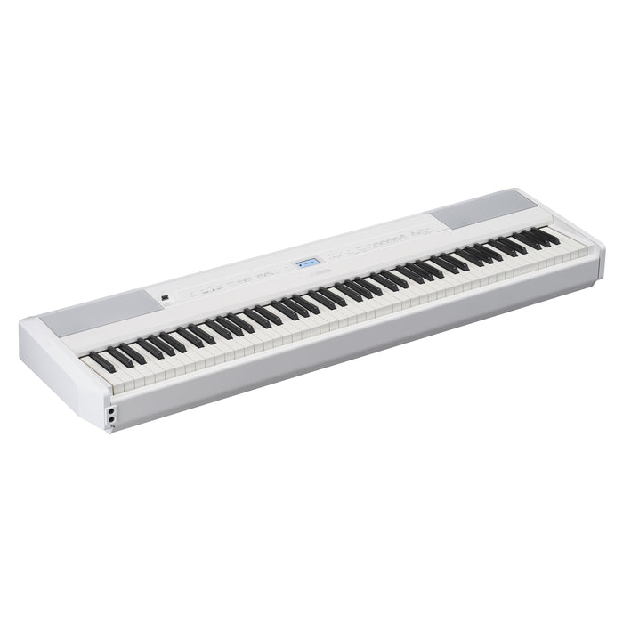 Yamaha P525WH Premium Portable Digital Piano Pack With Stand Pedals and Stool - White