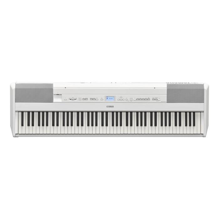 Yamaha P525WH Premium Portable Digital Piano Pack With Stand Pedals and Stool - White