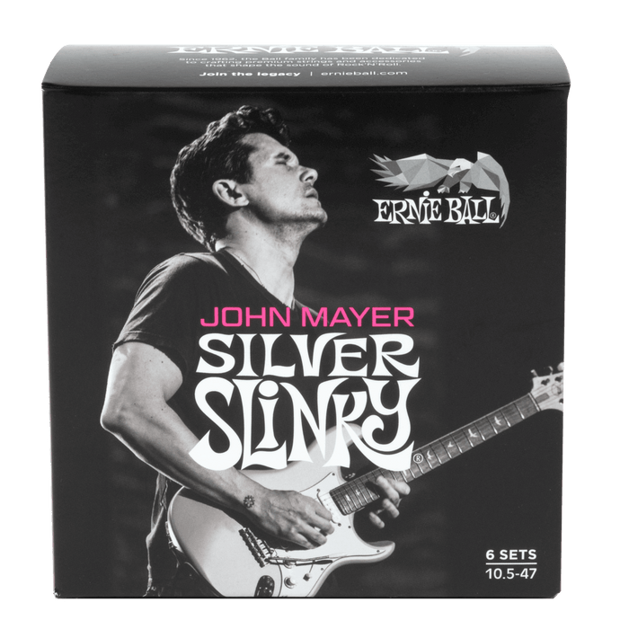 John Mayer 10.5-47 Silver Slinky Nickel Wound Electric Guitar Strings 6 Pack