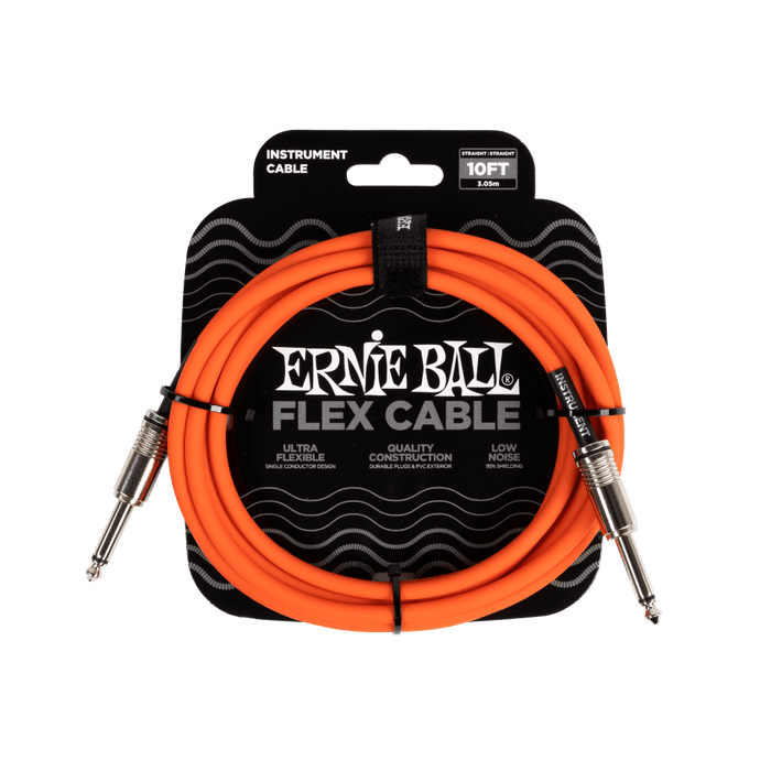 Ernie Ball Flex Instrument Cable Straight/Straight 10ft - Orange