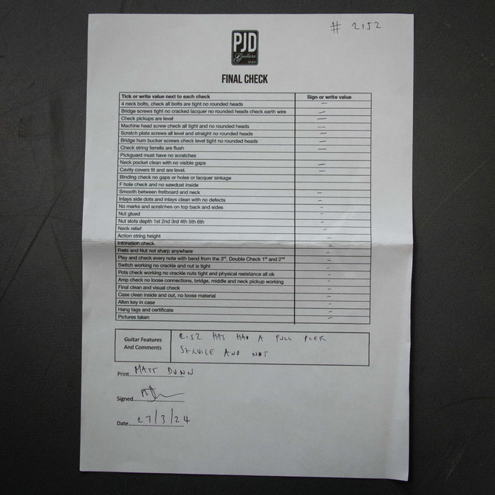 PJD Guitars St John Standad w/Bag - Jade Ocean Metallic w/ Spray Over - Preowned